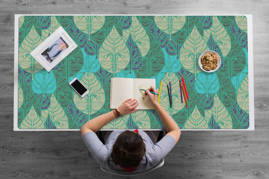 Tulup Schreibtischunterlage Vinyl Alltägliche Arbeit Blätter 100x50 cm