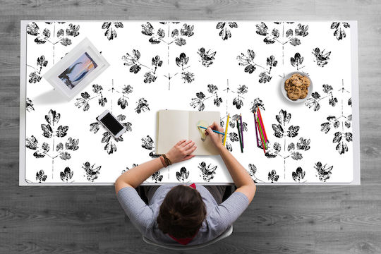 Decorativ Protecție Birou Home Office Model Alb Negru 120x60 Cm
