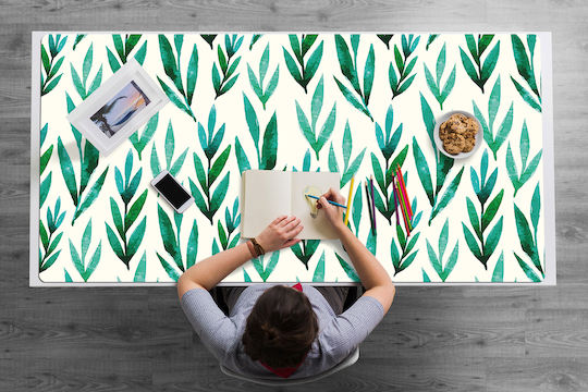 Tulup Schreibtischunterlagen Home Office Grüne Blätter 100x50 cm