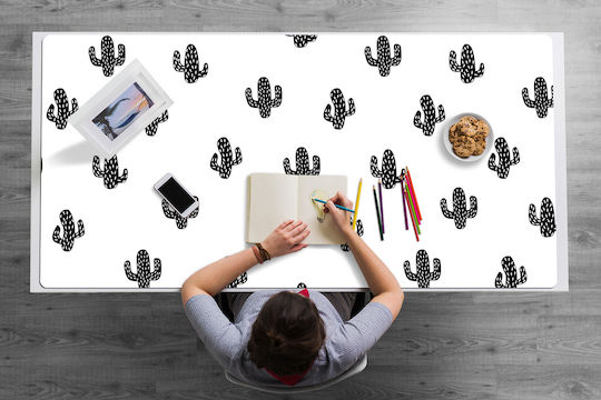 Decorative Protective Desk Pad Home Office Cactus Design 120x60 Cm