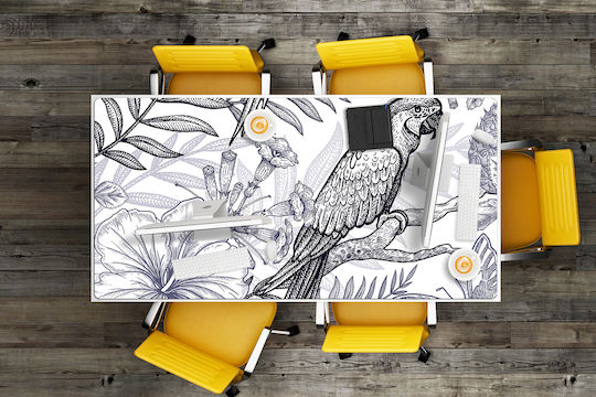 Decorativ Protecție Birou Home Office Schiță Papagal 100x50 Cm