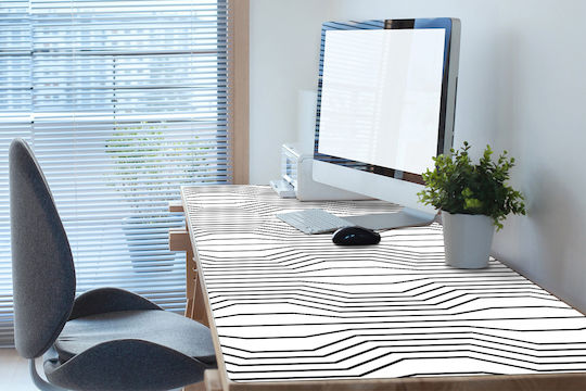 Covoraș Decorativ Vinyl pentru Birou Iluzie Geometrică 100x50 Cm
