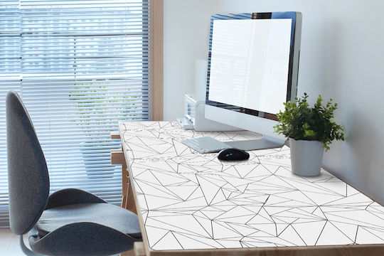 Covoraș Decorativ Pentru Birou Protecție Suprafață De Lucru Triunghiuri Simple 120x60 Cm
