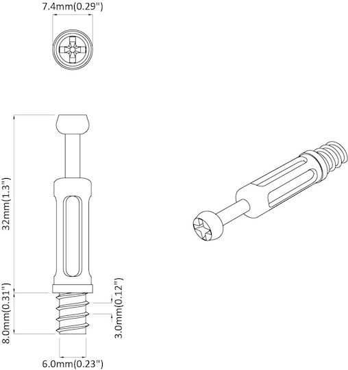 vidaXL Screw Inox with Diameter M40 and Length 6mm 12pcs