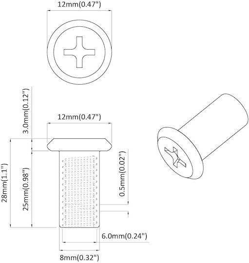 vidaXL Nuss Anti-Loose 2Stück