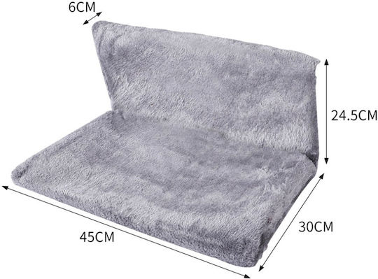 Cat Hammock & Window Bed L-shape M45xW30xH24.5cm Velvet Fabric Metal Frame Gray