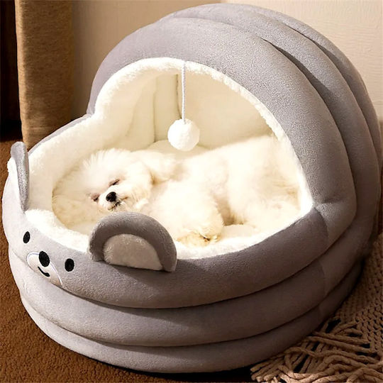 Cat and Dog Nest Semi-Enclosed Toy – 40x40x33cm – Removable Pp Cotton Cushion – Non-Slip Bottom – Brown