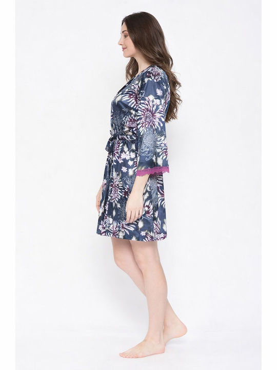 Jeannette Lingerie Χειμερινή Γυναικεία Ρόμπα Floral Print
