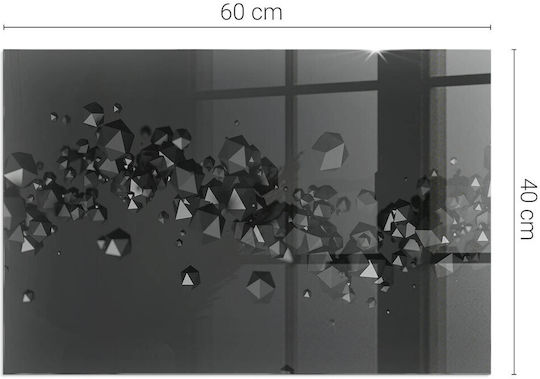 Protective Tempered Glass Floor Abstract Cloud Shapes 60x40 Cm