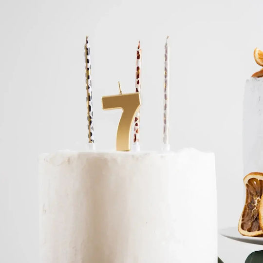 Cake Candle Number 7 Gold – 5 Pieces