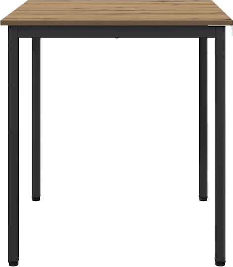 Artisan Dining Room Table Wooden with Metal Frame Brown 70x70x75cm