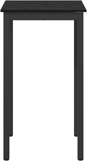 Bar Table Wooden with Metal Frame Black 60x60x105cm