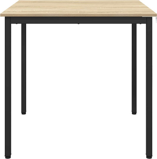 vidaXL Sonoma Dining Room Table Wooden with Metal Frame Grey 80x80x75cm