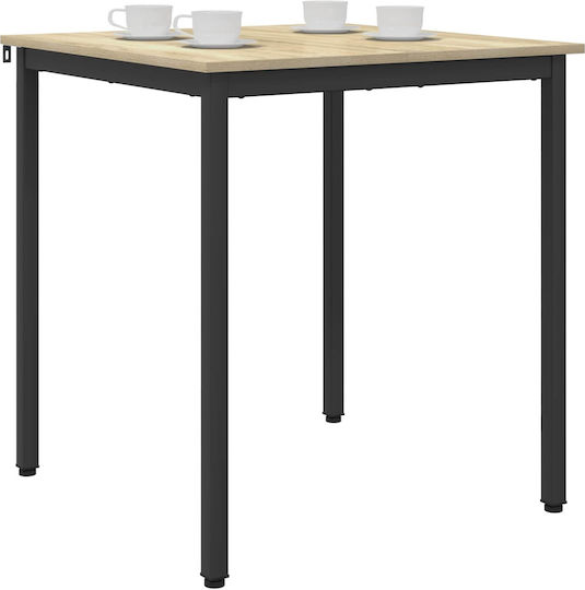 Sonoma Dining Room Table Wooden with Metal Frame Grey 70x70x75cm