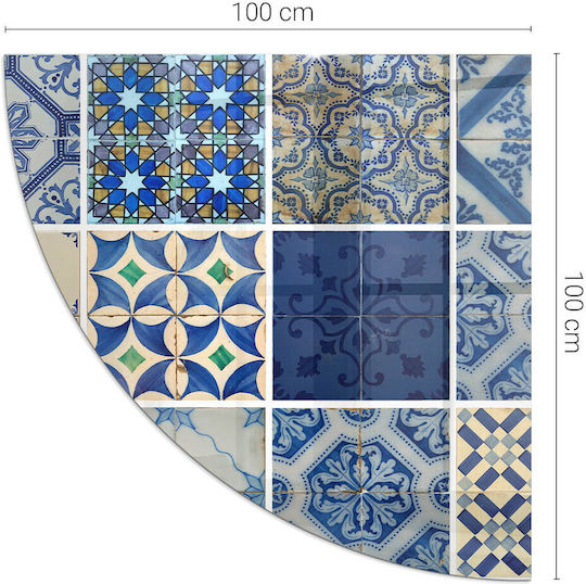 Sticlă Călită Față Șemineu Modele Plăci Ceramice 1/4 100x100 Cm
