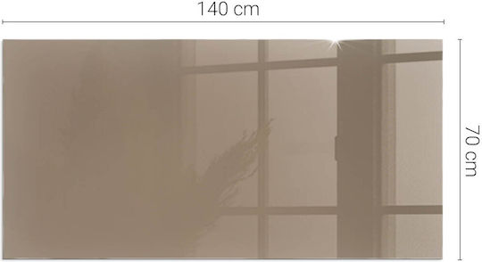 Tempered Glass Plate Front Fireplace Decoration Brown 140x70 Cm