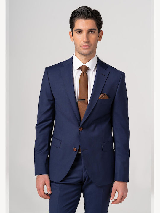Men's Suit with Vest Slim Fit Blue