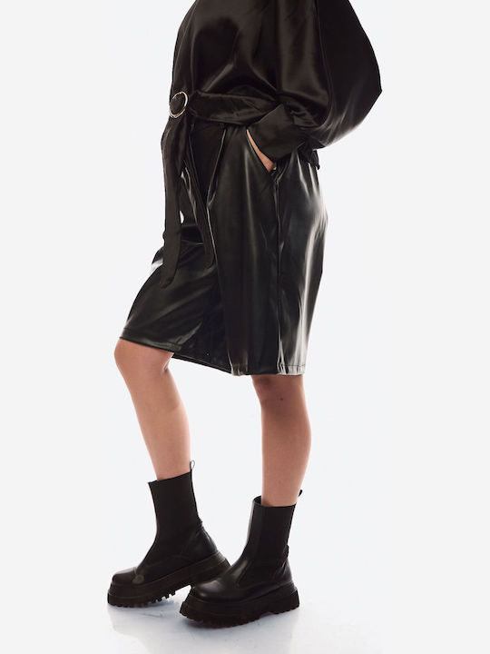 Femei Piele Pantaloni scurți Black