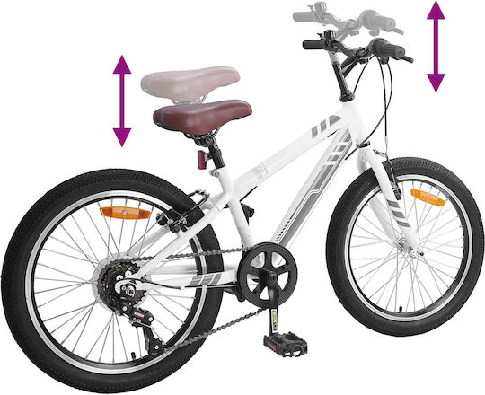 vidaXL 24" Kinder Fahrrad BMX Weiß