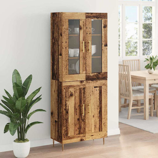 Highboard Κρεμαστή Βιτρίνα από Μοριοσανίδα με Τζάμι 69.5x34x180cm Highboard Κρεμαστή Βιτρίνα από Μοριοσανίδα με Τζάμι 69.5x34x180cm