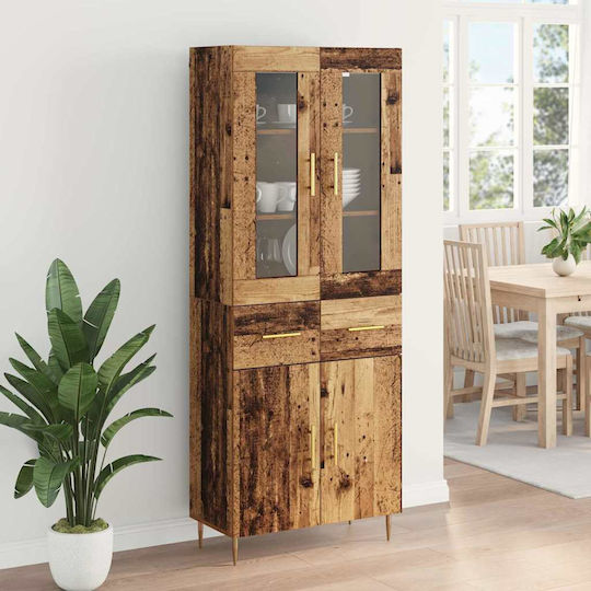 Highboard Pandantiv Vitrină de living cu Sticlă 69.5x34x180cm