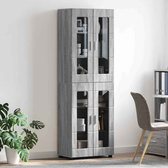 Highboard Επιδαπέδια Βιτρίνα από Μοριοσανίδα με Τζάμι 60x35x182cm