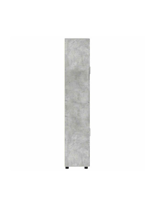 vidaXL Wohnzimmer Vitrine aus Spanplatte mit Verglasung Grau 60x35x182cm