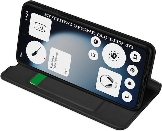 Techsuit Magskin Book Silicon / Piele artificială Negru (Nothing Phone (3a))