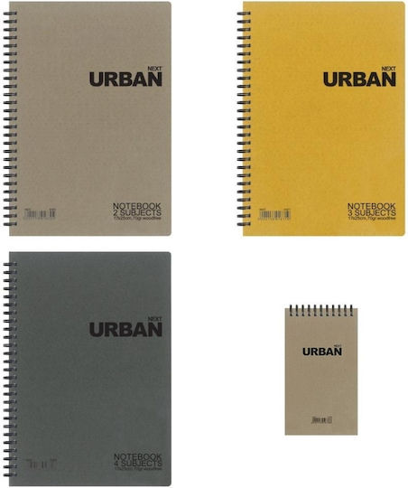 Next Spiral Notebook Ruled A4 4 Subjects Urban 1pcs (Μiscellaneous colours)