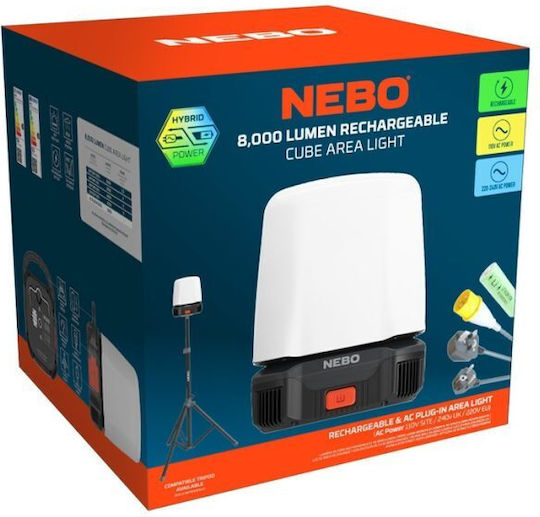 Nebo Rechargeable Work Light with Extension Cord LED IP54 with Brightness up to 8000lm