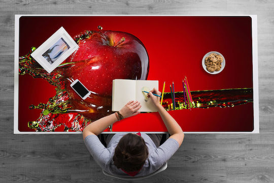 Desk Protector Keyboard Mouse Red Apple 120x60 Cm