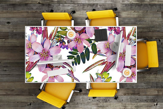 Schreibtischunterlagen Schutzmatte Tastatur Maus Rosa Blumen 120x60 cm