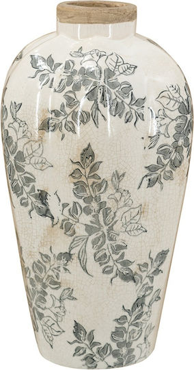 Artekko Βάζο Κεραμικό Aging Λευκό 13x13xΥ29.5cm