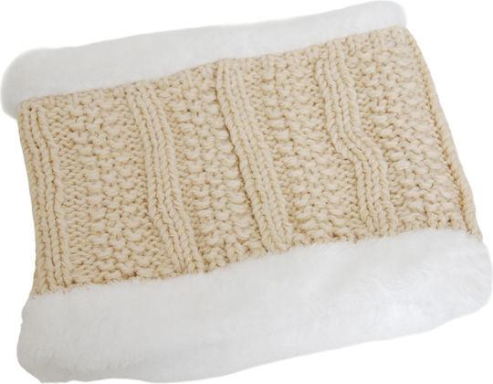 Set with Beanie Knitted in Beige color