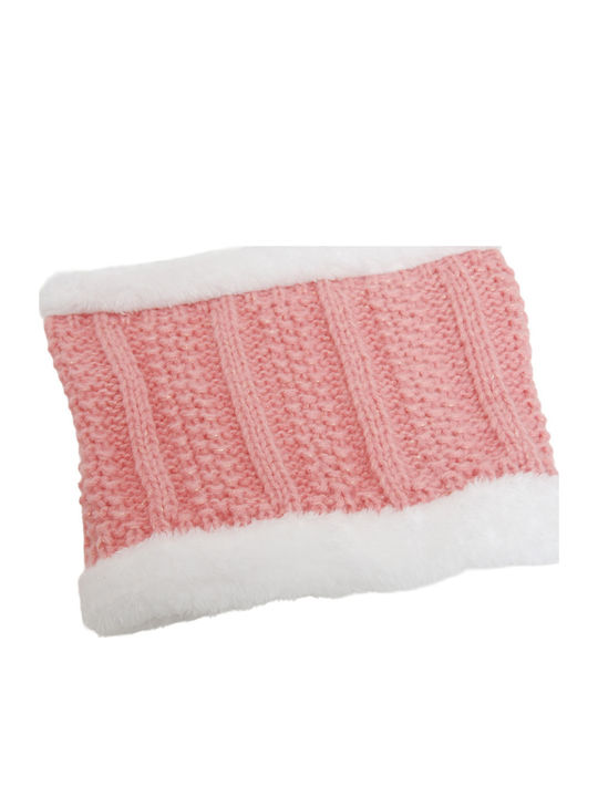 Set with Beanie Knitted in Pink color