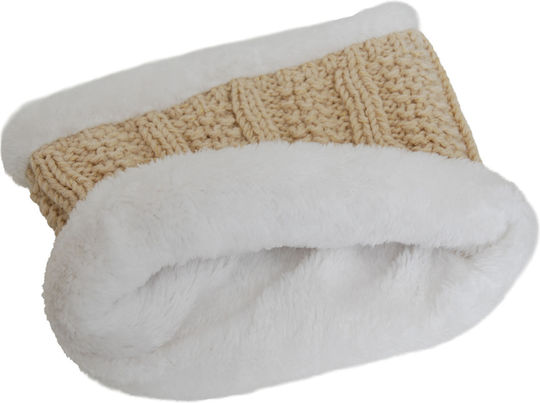 Set with Beanie Knitted in Beige color
