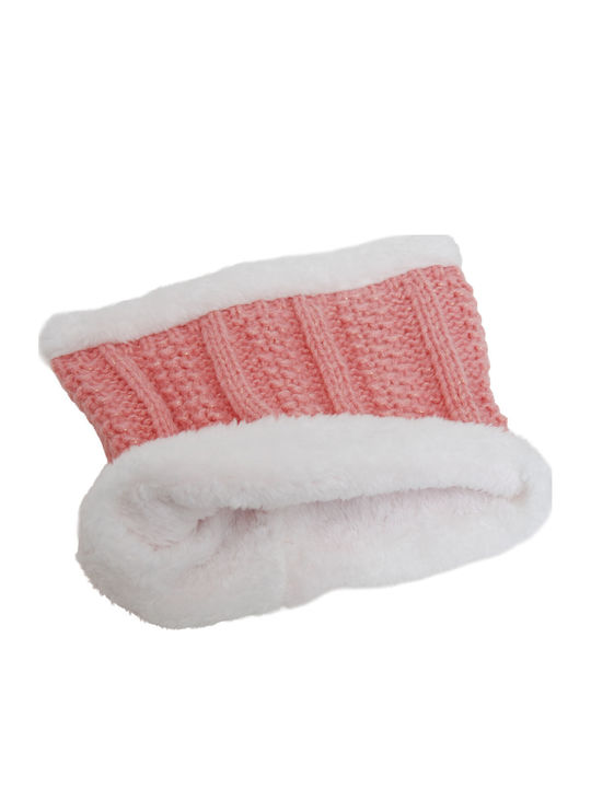 Set with Beanie Knitted in Pink color