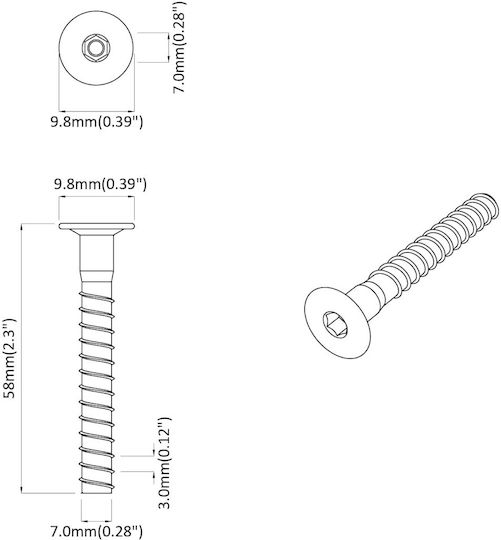 vidaXL Βίδα Torx Μεταλλική με Διάμετρο M7mm 2100τμχ 18kg