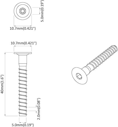 vidaXL Βίδα Torx Μεταλλική με Διάμετρο M5mm 5000τμχ 18kg