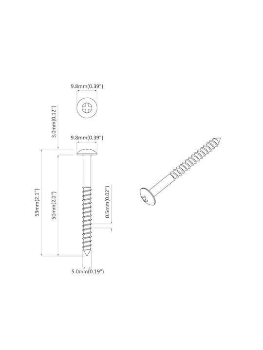 vidaXL Πριτσίνια Σιδήρου M9.8x53mm 2τμχ