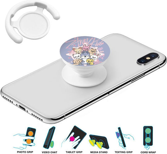 Stray Kids Pink Phone Holders Stand Λευκό Βάση Στήριξης Κινητού Στο Χέρι