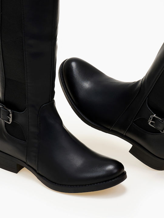 Damenstiefel mit Gummizug Schwarz