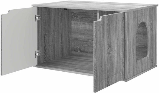 Vidaxl Casă Pentru Pisici Gri Sonoma 85 X 55 X 53,5 Cm Lemn Prelucrat