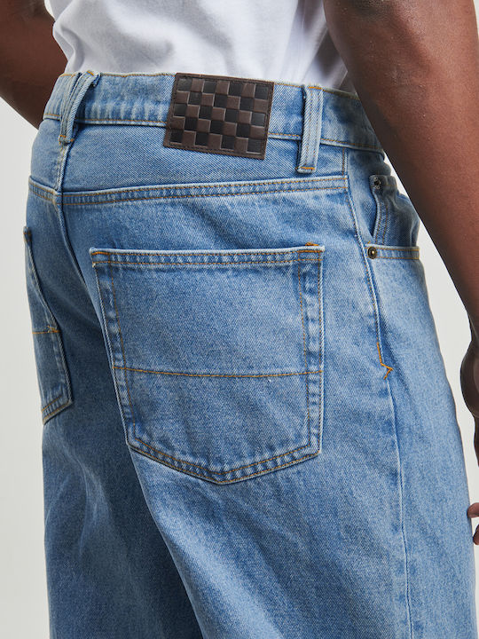 Check-5 Ανδρικό Παντελόνι Τζιν με Loose Εφαρμογή Denim