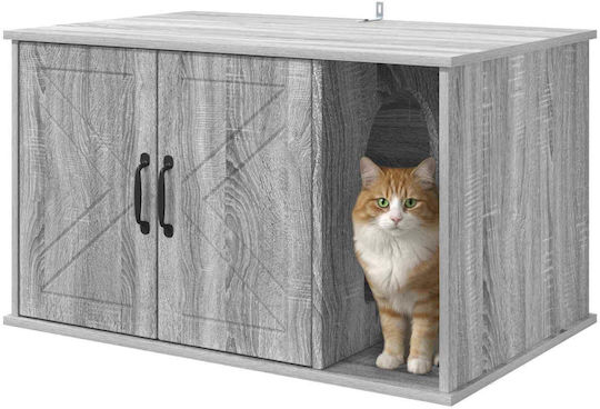 Vidaxl Cat House Gray Sonoma 85 x 55 x 50 cm Engineered Wood