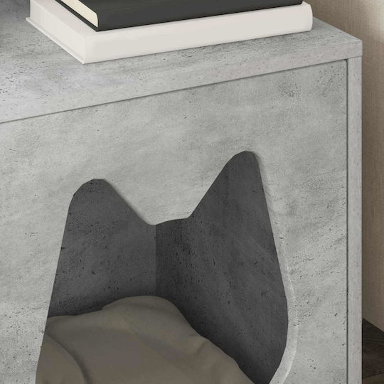 Vidaxl Casă Pentru Pisici Beton 42,5 X 40 X 53,5 Cm Lemn Prelucrat