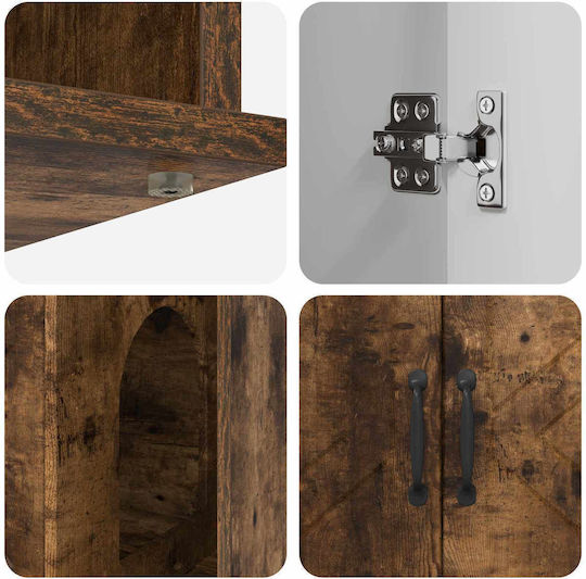 Vidaxl Cat House Smoked Oak 85 x 55 x 50 cm Engineered Wood
