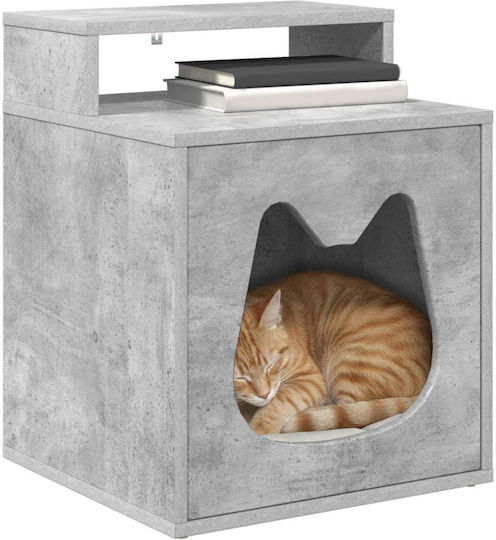 Vidaxl Casă Pentru Pisici Beton 42,5 X 40 X 53,5 Cm Lemn Prelucrat
