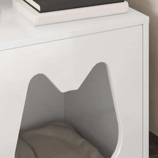 Vidaxl Σπίτι Γάτας Λαμπερό Λευκό 42.5 X 40 X 52.5 Εκ