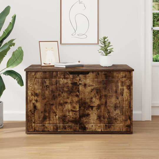 Vidaxl Katzenbett Rauch Eiche 85 x 55 x 53,5 cm Bearbeitetes Holz